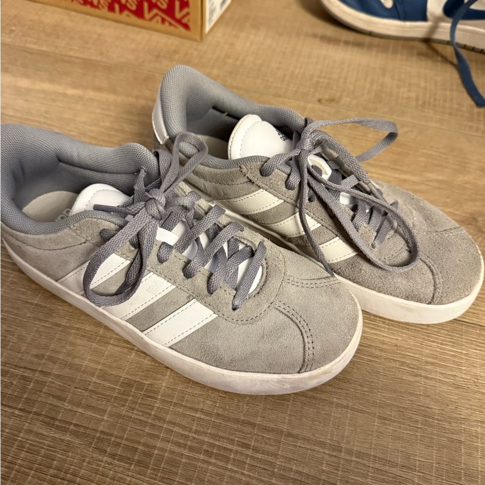 Adidas Light Gray and White Athletic Shoes